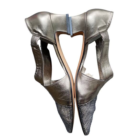 Quiet Lux Vintage VERSANI Womens 11 Gold Pointed Toe Kitten Coquette 80s Heels - Picture 4 of 13